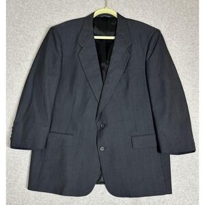 Vintage Christian Dior Blazer Mens 46R Charcoal Gray 2 Button Sport Coat 80s